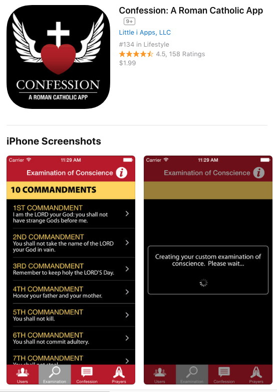 L'application "confession" sur iphone