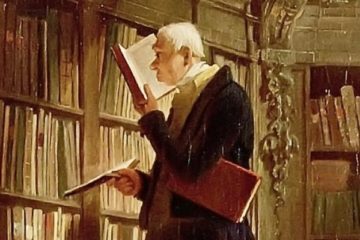 Détail du tableau "le rat de bibliothèque" de Karl Spitzweg