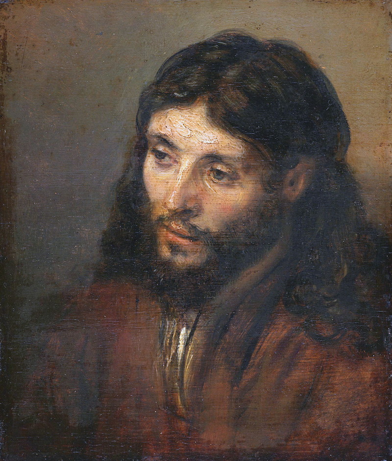 Peinture de Rembrandt représentant Jésus en homme tout simple - Tête du Christ (1648) conservé à la Gemäldegalerie de Berlin - wikicommons