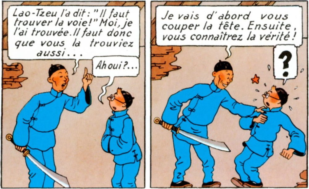 Extrait de l'album "Le Lotus Bleu" des aventures de Tintin par Hergé