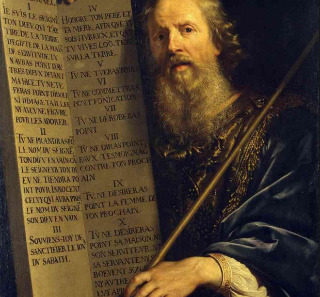 Philippe de Champaigne - Moïse et les 10 paroles Wikicommons (Hermitage Museum)