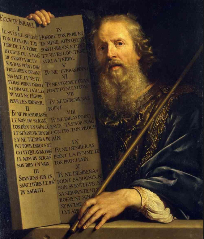 Philippe de Champaigne - Moïse et les 10 paroles Wikicommons (Hermitage Museum)