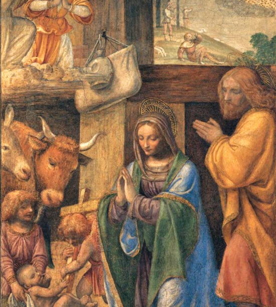 Peinture de Luini représentant la Nativité (wikicommons)