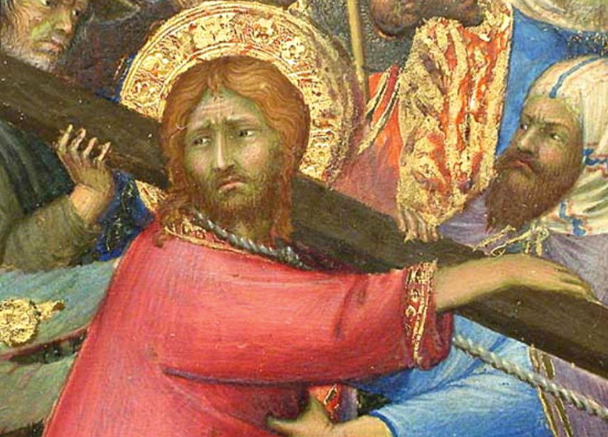 Peiture du XIVe siècle représentant Jésus portant sa croix (Simone Martini)