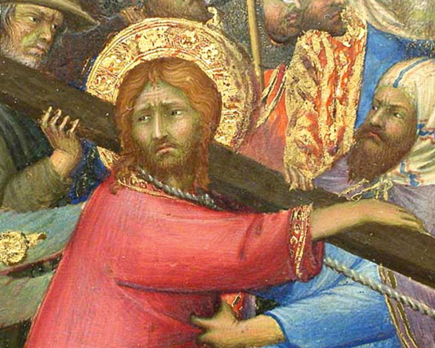 Peiture du XIVe siècle représentant Jésus portant sa croix (Simone Martini)