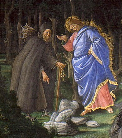 Botticelli - détail de la tentation du Christ (musée du Vatican)