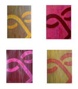 « 4 Visages » © Peinture de Corinne Vonaesch