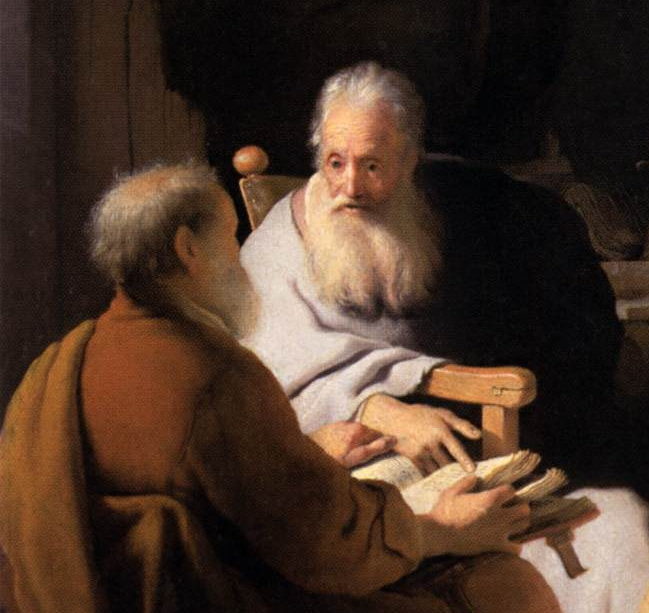 Rembrandt : deux hommes discutant (Paul et Pierre ?) - National Gallery of Victoria, Melbourne