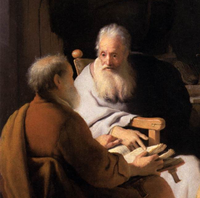 Rembrandt : deux hommes discutant (Paul et Pierre ?) - National Gallery of Victoria, Melbourne