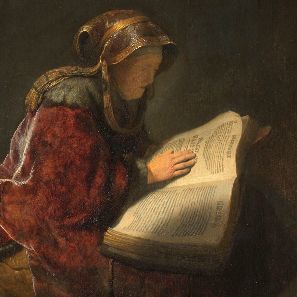 La prophétesse Anne lisant la Bible (1631), Rembrandt (1606-1669), Rijksmuseum, Amsterdam, Pays-Bas