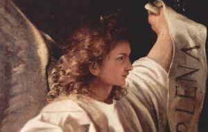 L(ange de l'Annonciation, par Le Titien - The Altar Of Averoldi. Snippet