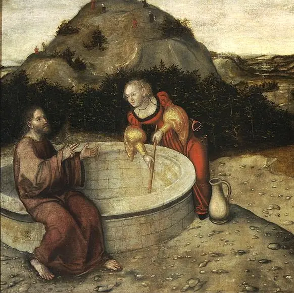 Lucas Cranach - Jésus et la samaritaine