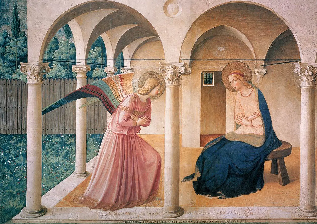 L'annonce faite à Marie selon Fra Angelico - Florence, musée San Marco, 1442