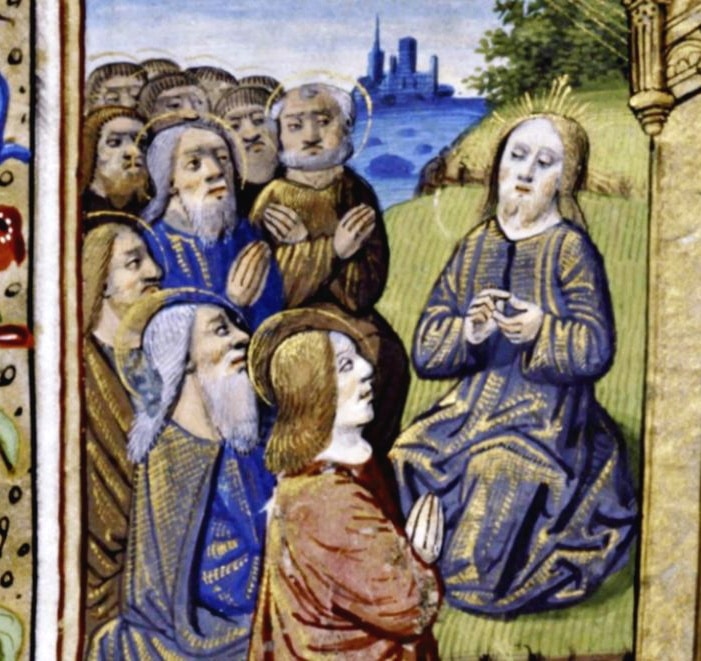 Jésus enseignant à prier à ses disciples - miniature française du XVe siècle (New York Public Library)