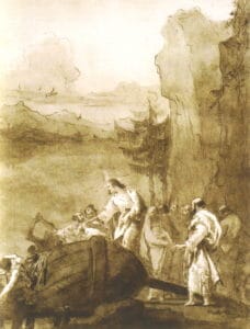 dessin de Tiepolo représentant Jésus avec les fils de Zébédée