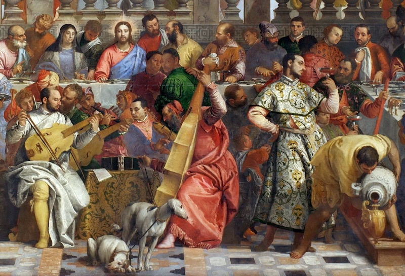 Jésus au Noces de Cana, extrait du tableau de Veronese
