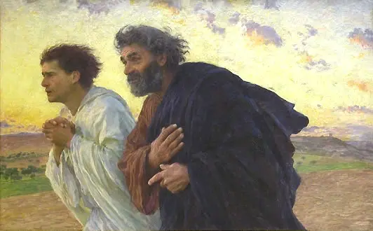 Pierre et Jean courant vers le tombeau - Burnand Mussée d'Orsay - Wikipédia
