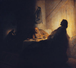 Rembrandt - Les pèlerins d'Emmaüs - Musée Jaquemard André