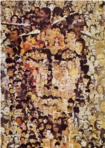 Christ, portrait fait avec de multiple visages - église du Canada