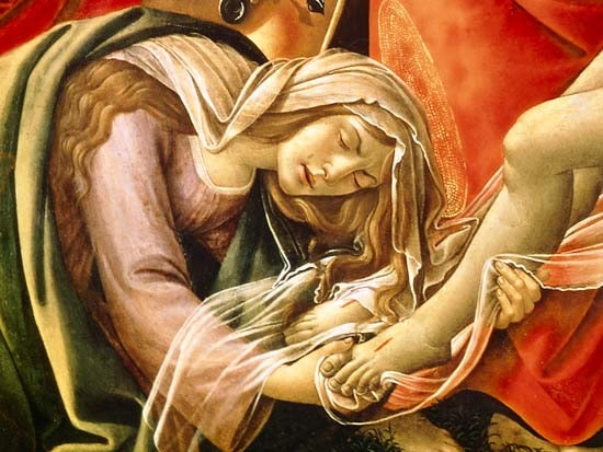 Marie de Béthanie ambrasse les pieds de Jésus - Botticelli