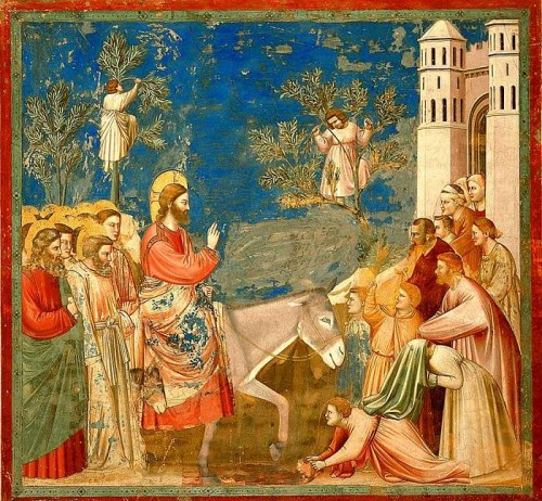 Jésus entrant à Jérusalem (Rameaux) - Fresque de Giotto dans la chapelle des Scrovegni à Padoue