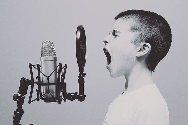 Un garçon crie dans un micro commepour appeler - Image par Free-Photos de Pixabay