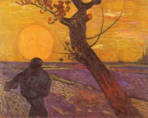 Van Goch : le semeur - Arles, novembre 1888 (huile sur toile, 32,5x40,3. Van Gogh Museum, Amsterdam)