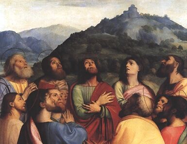 Apôtres autour du Sépulcre, par Albertino Piazza, musées d'État de Berlin - wikicommons
