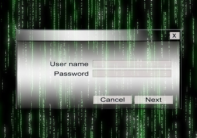 une fenêtre demandant le nom d'utilisateur et le mot de passe sur un ordinateur - Image par Gerd Altmann de Pixabay