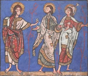 Le Christ envoie ses disciples dans le monde (enluminure du XIIe siècle, missel de Limoges, BNF)