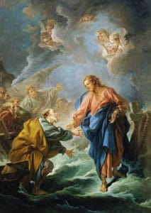 Jésus et Pierre marchant sur l'eau - François Boucher (1766) - Cathédrale Saint-Louis de Versailles - Wikicommons
