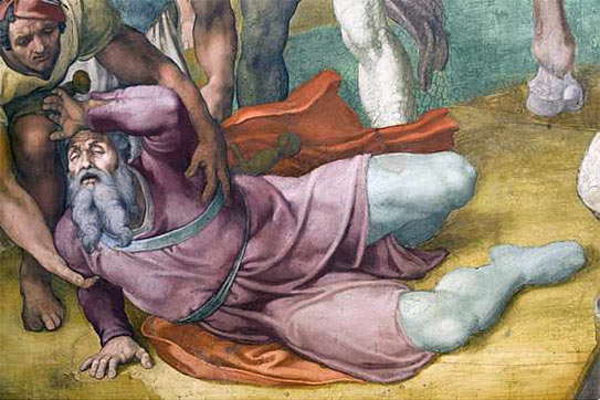 Paul tombé à terre sur le chemin de Damas - Michelangelo