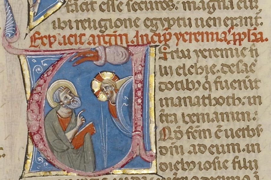 Jérémie parlant avec Dieu - manuscrit du XIIIe siècle, musée J. Paul Getty