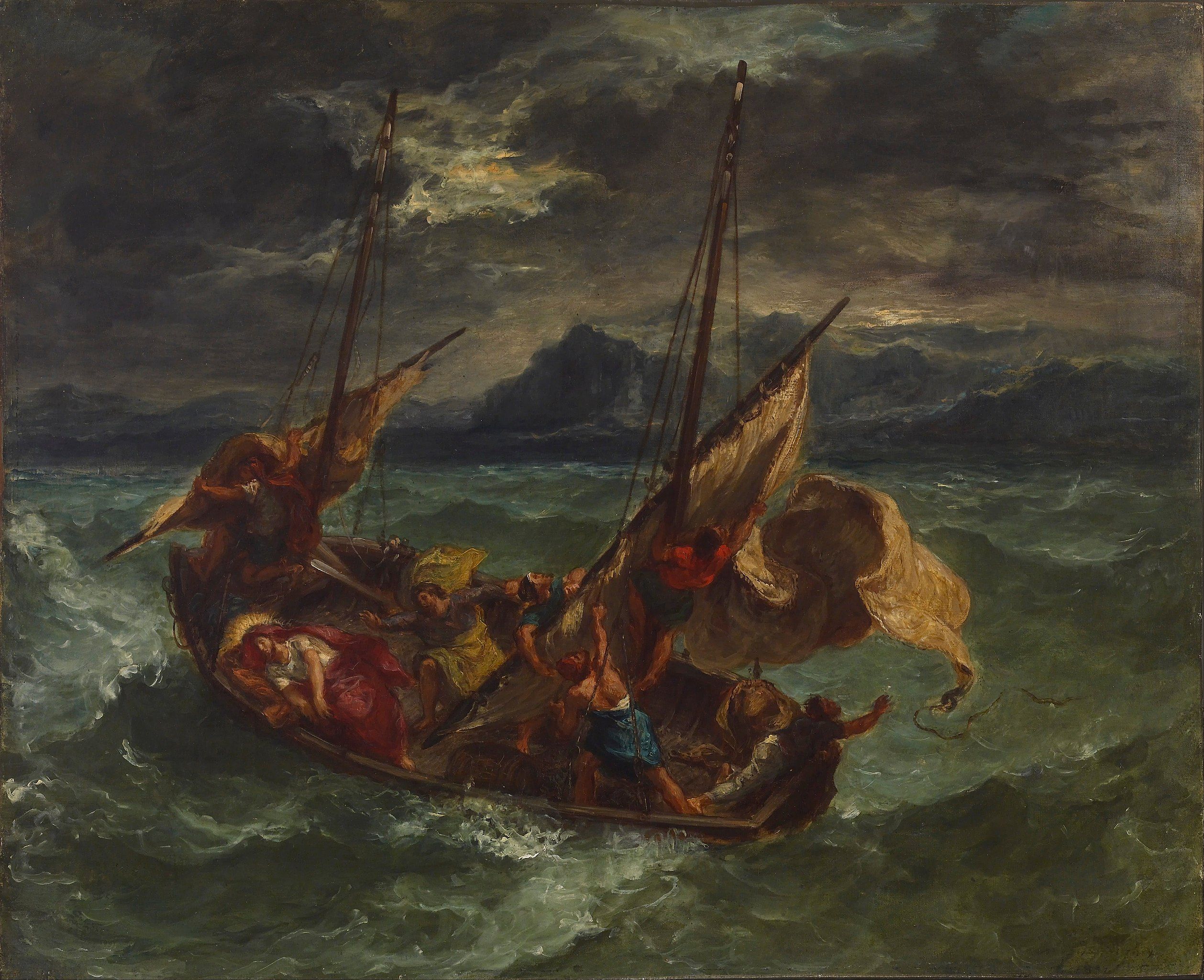 Extrait d'une peinture de Delacroix - Christ sur la mer de Galilée- 1854