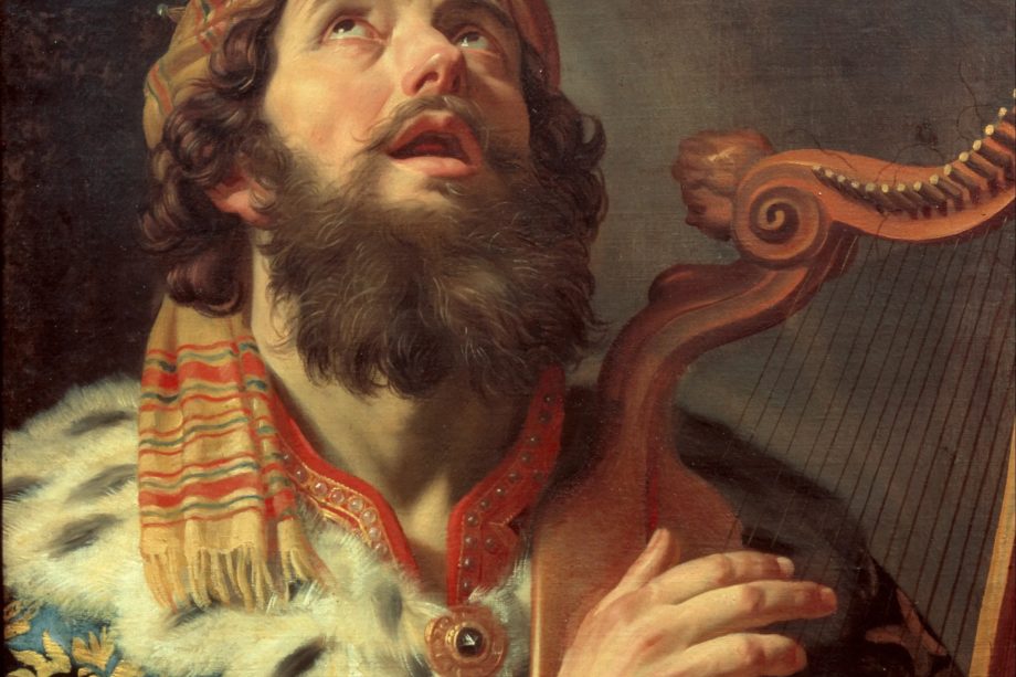 Le roi David jouant de la harpe, Gerard van Honthorst, 1622 - wikicommons