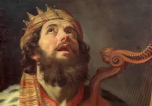 Le roi David jouant de la harpe, Gerard van Honthorst, 1622 - wikicommons