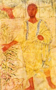 extrait d'une fresque représentant Moïse au buisson ardent