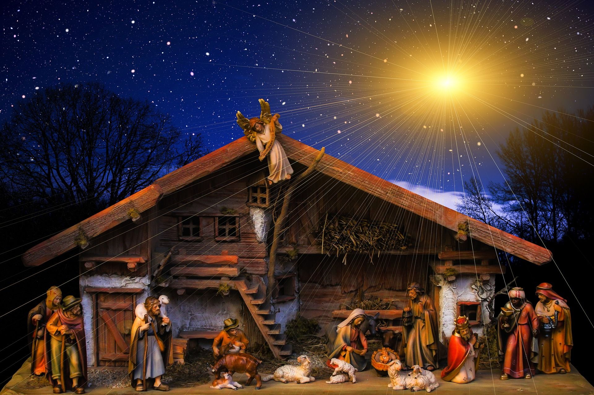 crèche de Noël fantaisie - Image par Gerd Altmann de https://pixabay.com/fr/photos/no%C3%ABl-sauveur-naissance-2874137/