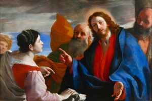 peinture de Mattia Preti (1660) représentant Jésus et la cananéenne.jpg