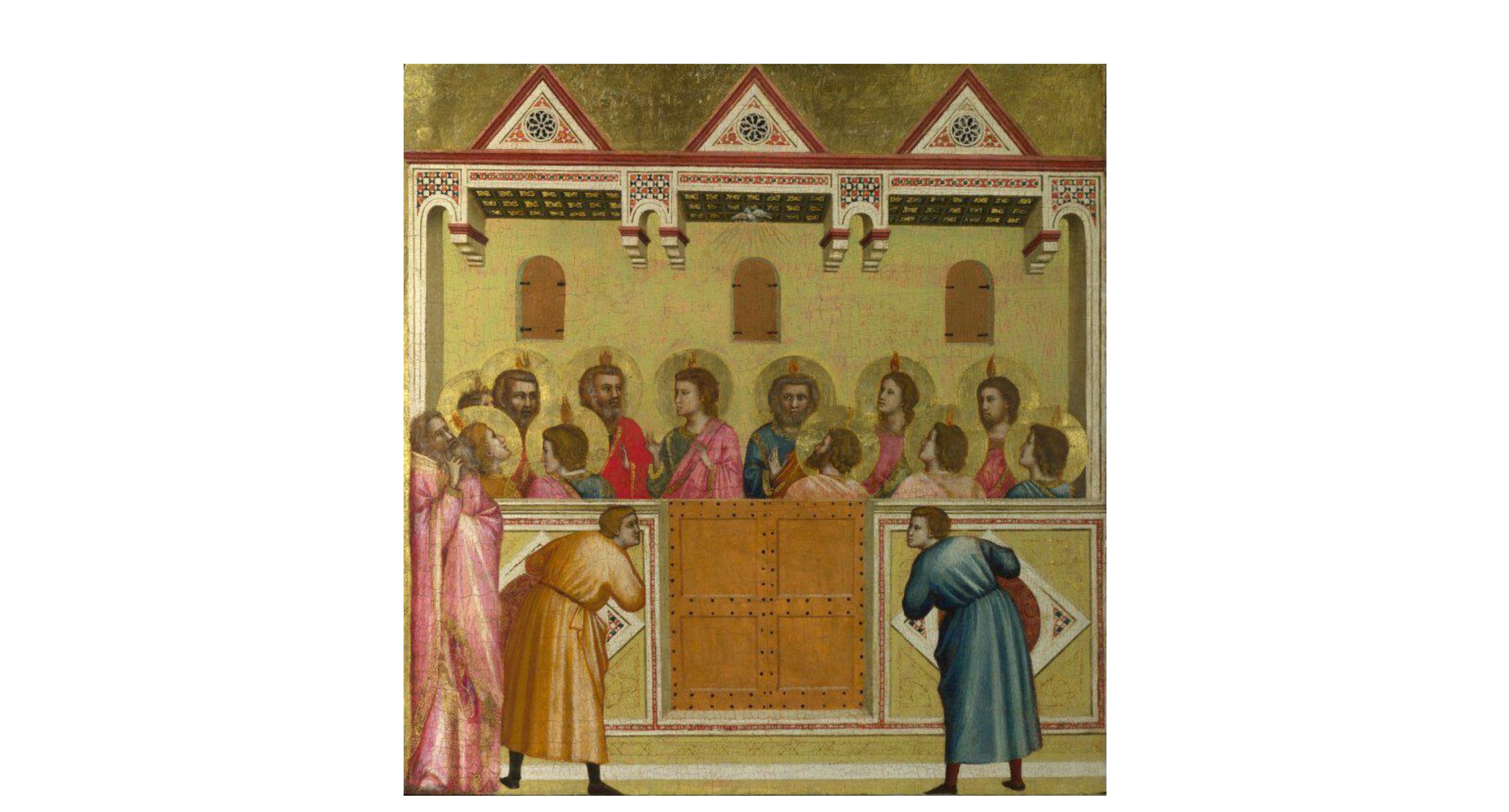 Giotto - Pentecôte - wicommons CC http://www.nationalgallery.org.uk/paintings/giotto-and-workshop-pentecost