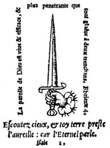 Vignette de la Bible d’Olivétan, publiée à Genève en 1540
