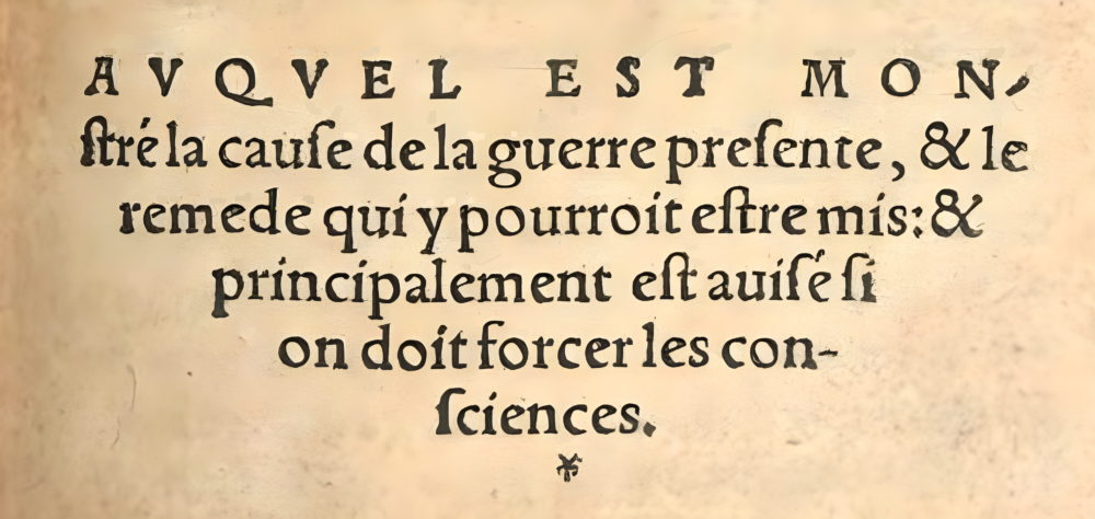 Page de garde d'un livre de Sébastien Castellion (1562)