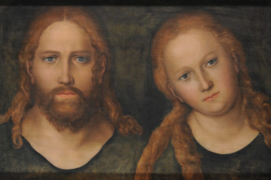 Jésus et Marie Madeleine, peinture de Lucas Cranach, Wittenberg, v. 1515.