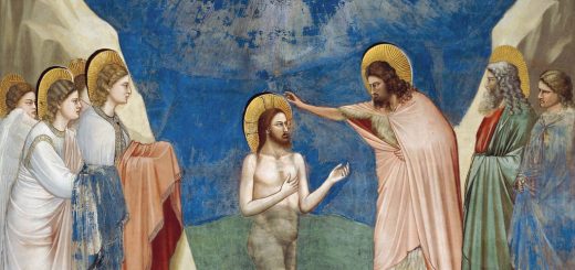 Giotto, le baptême du Christ d'eau et d'Esprit - Giotto-fresque-chapelle-Scrovegni-Padoue