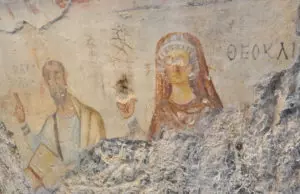 Fresque dans la grotte de Paul et Thècle à Ephèse - Wikicommons