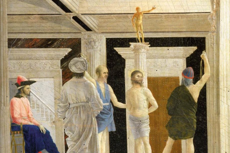 extrait de "flagellation du Christ" Piero della Francesca, 1455 (Musée d
