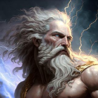 Une composition repérésentant le dieu Zeus entouré de foudre - Image par Raphael de https://pixabay.com/fr/illustrations/zeus-mythologie-dieu-grec-zeus-7683518/