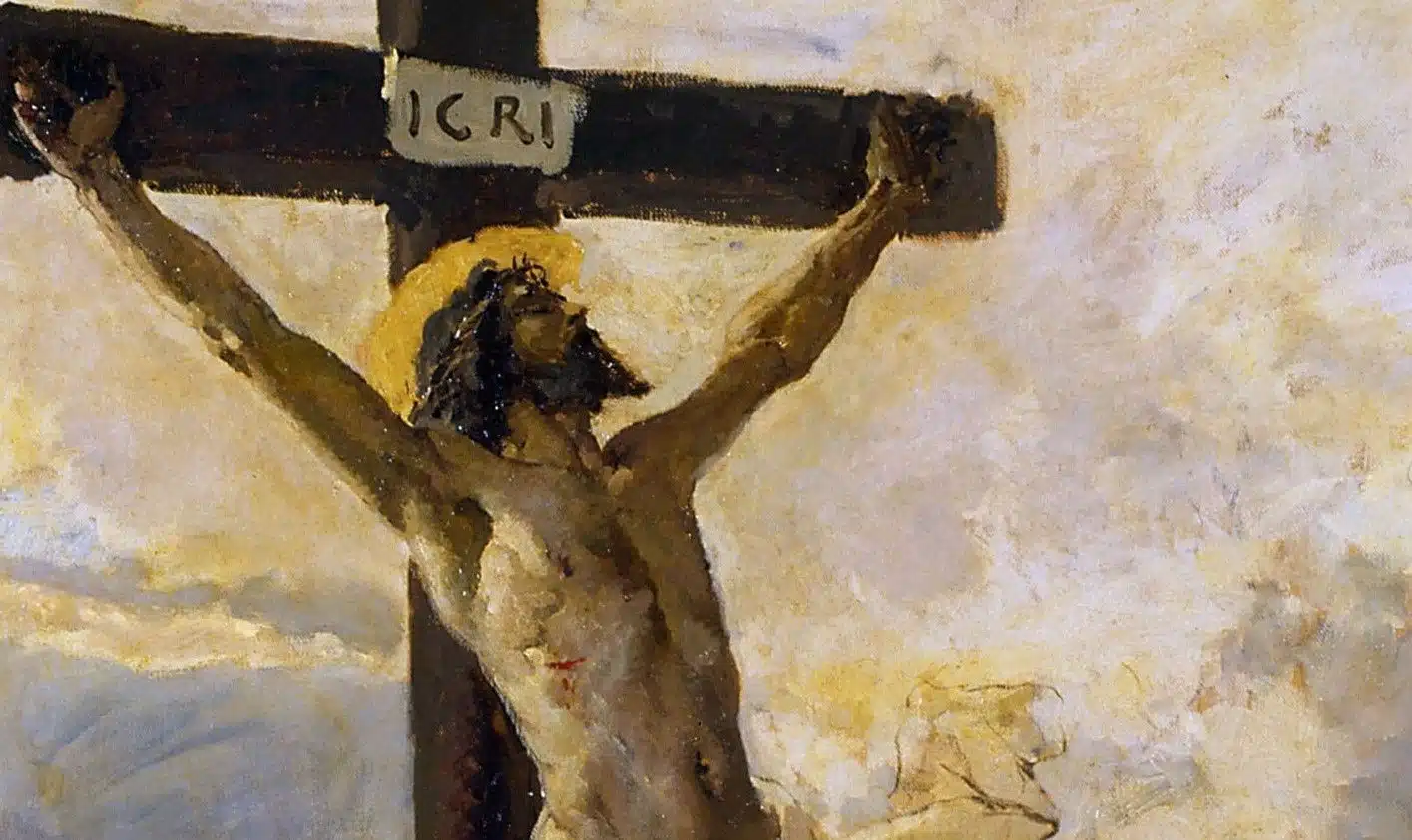 Extrait de la peinture de Mosè Bianchi représentant le Christ en croix (1879) - Archivio fotografico Museo Diocesano, Milano