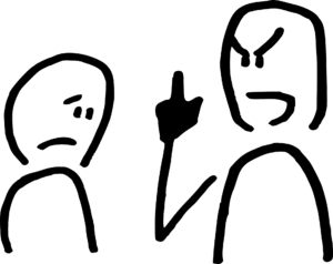 dessin au trait représentant un parent grondant son enfant - Image par Benoît DE HAAS de https://pixabay.com/fr/illustrations/parent-enfant-gronder-%C3%A9duquer-6960951/