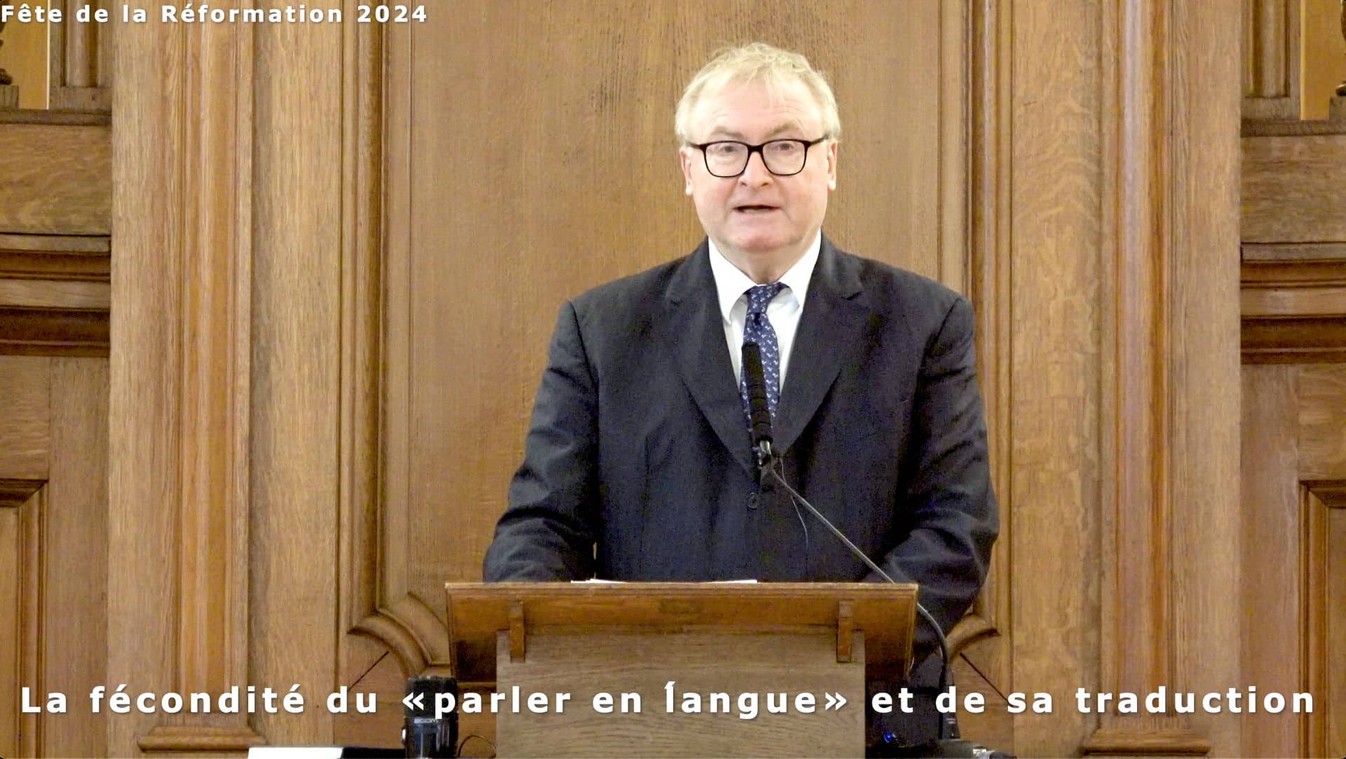 professeur Jacques Bertchtold le 3 novembre 2024 au temple de Cologny